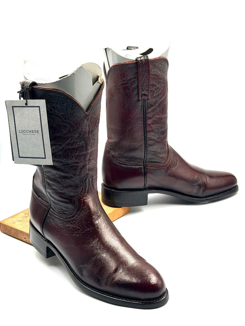 Lucchese Men’s Lonestar Calfskin Roper Cowboy Boots